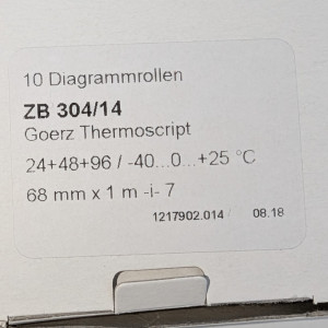 10 Rollen Schreiberpapier für Kirsch / Goerz Thermoscript 838014 G4091R Wachspapier -40°C...+25°C