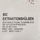 25 Stk. Soxhlet-Extraktionsh&uuml;lsen Cellulose 33 x 80 mm