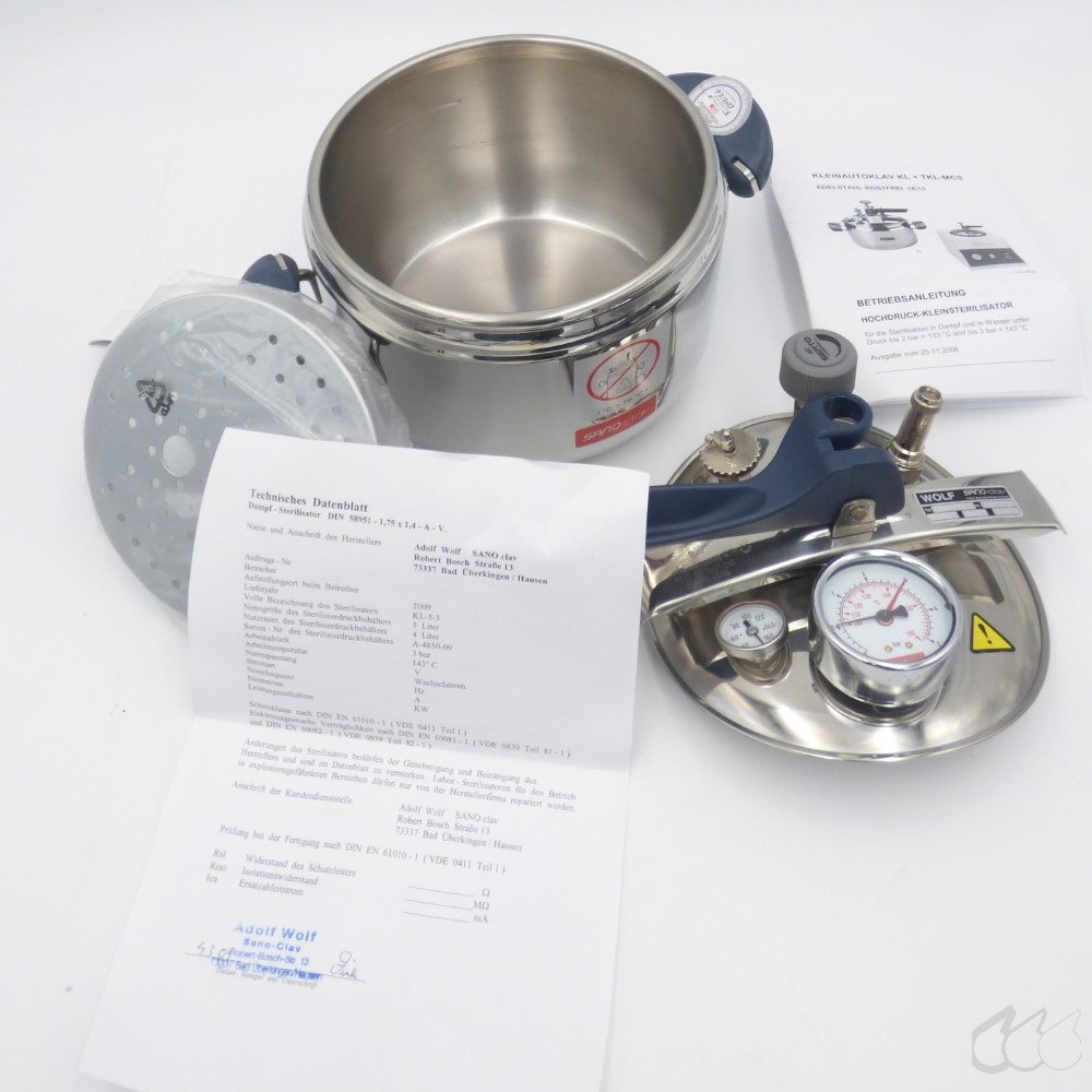 neuwertiger Laborautoklav Wolf Sanoclav KL-5-3 5 Liter 3...