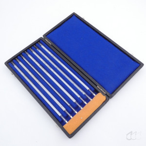 gebrauchter Thermometersatz aus Apotheke, eichfähig, Anschützthermometer 0...360°C (01)