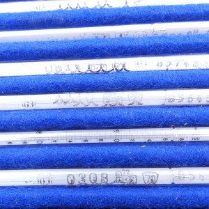 gebrauchter Thermometersatz aus Apotheke, eichfähig, Anschützthermometer 0...360°C (01)