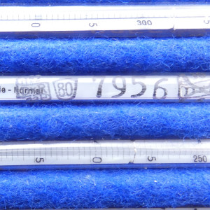 gebrauchter Thermometersatz aus Apotheke, eichfähig, Anschützthermometer 0...360°C (02)