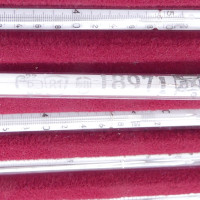 gebrauchter Thermometersatz aus Apotheke, eichfähig, Anschützthermometer 0...360°C (08)