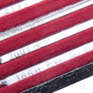 gebrauchter Thermometersatz aus Apotheke, eichfähig, Anschützthermometer 0...360°C (09)