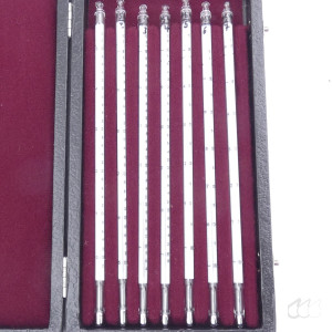 gebrauchter Thermometersatz aus Apotheke, eichfähig, Anschützthermometer 0...360°C (10)