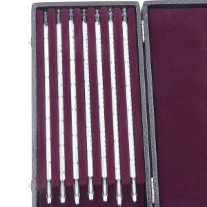 gebrauchter Thermometersatz aus Apotheke, eichfähig, Anschützthermometer 0...360°C (11)
