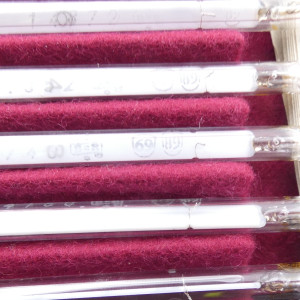 gebrauchter Thermometersatz aus Apotheke, eichfähig, Anschützthermometer 0...360°C (14)