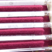 gebrauchter Thermometersatz aus Apotheke, eichfähig, Anschützthermometer 0...360°C (14)