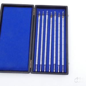 gebrauchter Thermometersatz aus Apotheke, eichfähig, Anschützthermometer 0...360°C (15)