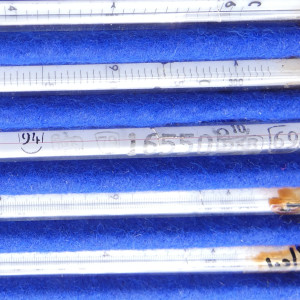 gebrauchter Thermometersatz aus Apotheke, eichfähig, Anschützthermometer 0...360°C (23)