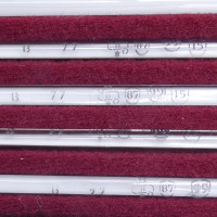 gebrauchter Thermometersatz aus Apotheke, eichfähig, Anschützthermometer 0...360°C (24)