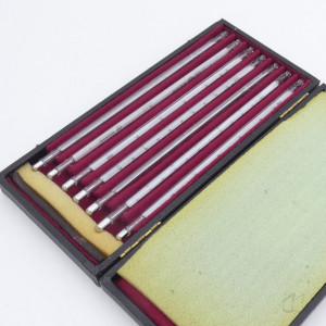 gebrauchter Thermometersatz aus Apotheke, eichfähig, Anschützthermometer 0...360°C (32)