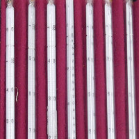 gebrauchter Thermometersatz aus Apotheke, eichfähig, Anschützthermometer 0...360°C (33)