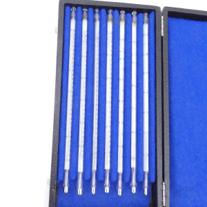 gebrauchter Thermometersatz aus Apotheke, eichfähig, Anschützthermometer 0...360°C (35)