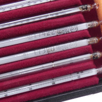 gebrauchter Thermometersatz aus Apotheke, eichfähig, Anschützthermometer 0...360°C (36)