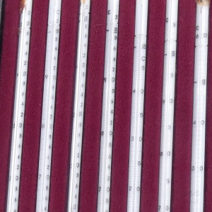 gebrauchter Thermometersatz aus Apotheke, eichfähig, Anschützthermometer 0...360°C (37)