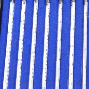 gebrauchter Thermometersatz aus Apotheke, eichfähig, Anschützthermometer 0...360°C (40)