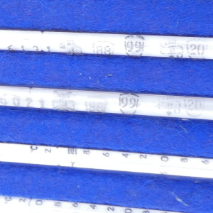 gebrauchter Thermometersatz aus Apotheke, eichfähig, Anschützthermometer 0...360°C (40)