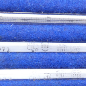 gebrauchter Thermometersatz aus Apotheke, eichfähig, Anschützthermometer 0...360°C (46)