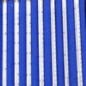 gebrauchter Thermometersatz aus Apotheke, eichfähig, Anschützthermometer 0...360°C (48)