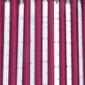 gebrauchter Thermometersatz aus Apotheke, eichfähig, Anschützthermometer 0...360°C (53)