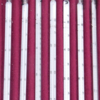 gebrauchter Thermometersatz aus Apotheke, eichfähig, Anschützthermometer 0...360°C (53)
