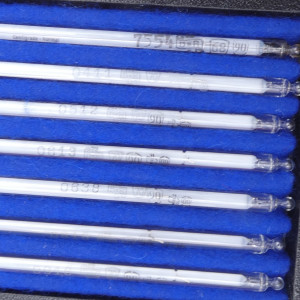 gebrauchter Thermometersatz aus Apotheke, eichfähig, Anschützthermometer 0...360°C (56)
