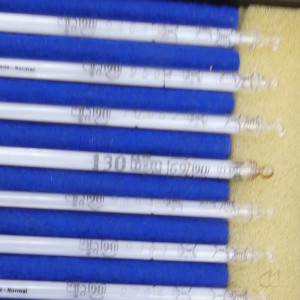 gebrauchter Thermometersatz aus Apotheke, eichfähig, Anschützthermometer 0...360°C (57)