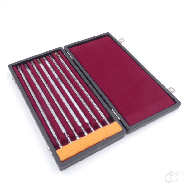 gebrauchter Thermometersatz aus Apotheke, eichfähig, Anschützthermometer 0...360°C (101)