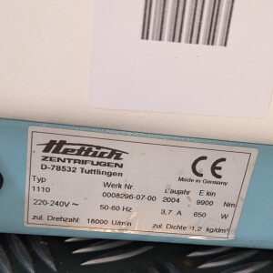 gebrauchte Kühlzentrifuge Hettich MIKRO 22R Typ 1110