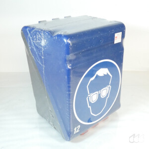 unbenutzt ovp: Brillenbox f. 12 Schutzbrillen blau Roth X465.1