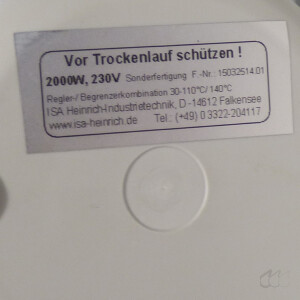gebrauchte Einbauheizung Tauchsieder 2000 Watt, THK ET 650