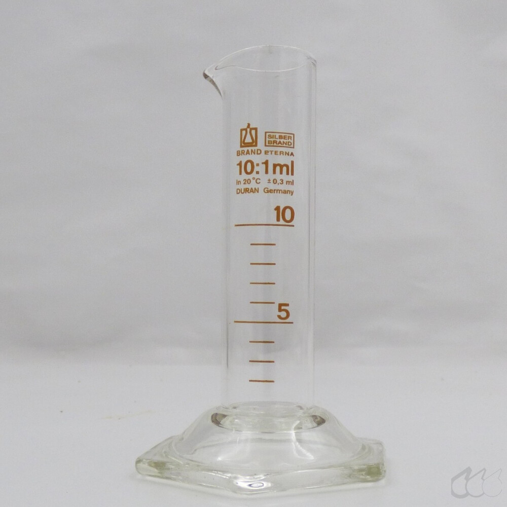 1 Stk. Messzylinder 10 ml niedrige Form, Brand Duran,...
