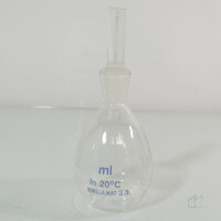 gebrauchtes, amtlich geeichtes Pyknometer 50 mL Gay-Lussac zur Dichtemessung