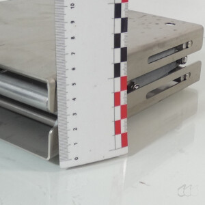 gebrauchte Edelstahl- Labor-Hebebühne Höhe bis 27 cm