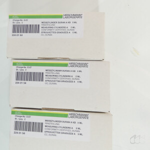 6 neue Messzylinder 5 ml hohe Form, Hirschmann 2240154