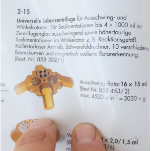 gebrauchte Zentrifuge Sigma 2-15 mit Universalrotor 11192