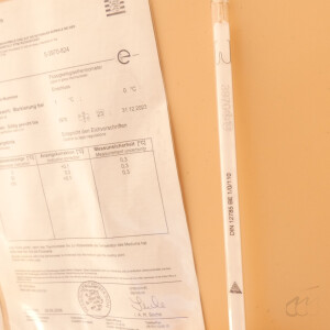 gebrauchtes, eichfähiges Tropfpunkt-Thermometer n. Ubbelohde  110°C 1°C-Teilung