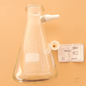 unbenutzte Schott Saugflasche 0,5 Liter für Filtration (Nutsche)