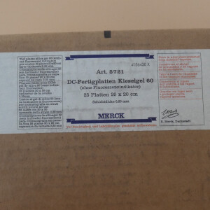25 DC-Platten Merck 5721 DC-Fertigplatten 20x20 cm Kieselgel 60 ohne Fluoreszenzindikator
