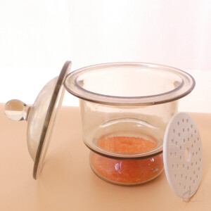 gebrauchter Exsikkator 15 cm, inkl. Hahn, Porzellanplatte, Deckel