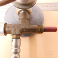 gebrauchter Propan-Bunsenbrenner Teclubrenner mit Druckminderer