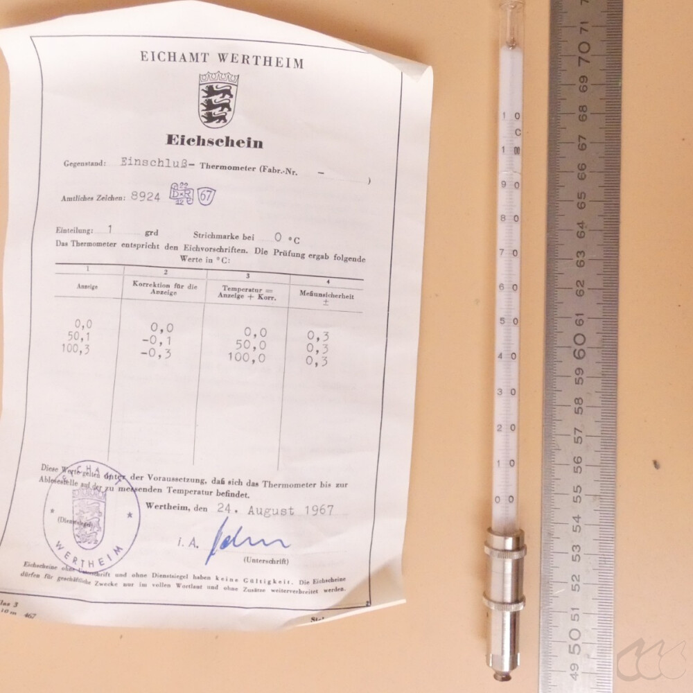 gebrauchtes, eichf&auml;higes Tropfpunkt-Thermometer...