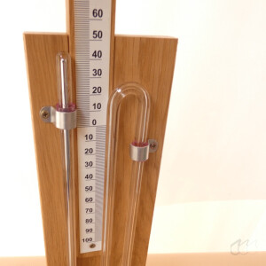 gebrauchtes Bennert Spiegelglasmanometer Vakuumanzeige verschiebbare Skala