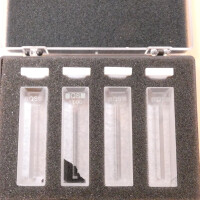 4x gebrauchte Quarzglas-Küvette 10 mm Hellma 104.002-QS