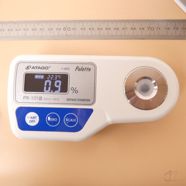 digitales Handrefraktometer Atago PR-101α Palette NFC 0-45 Brix