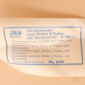 neuwertiges HECHT Alkoholometer mit Thermometer