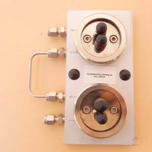 neuwertiges CHROMPACK Gas-Clean Filter Anschlusseinheit 2-fach 1/8"