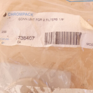 neuwertiges CHROMPACK Gas-Clean Filter Anschlusseinheit 2-fach 1/8"