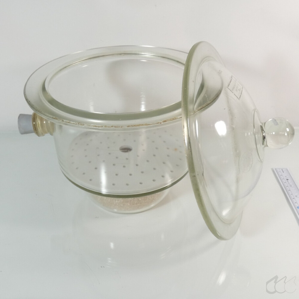 gebrauchter Exsikkator 20 cm, mit Tubus, Porzellanplatte,...